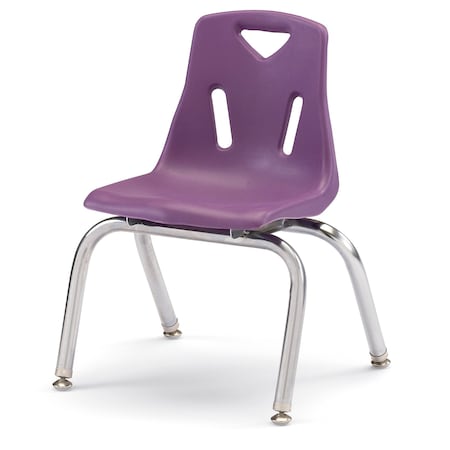 Jonti-Craft Berries Stacking Chairs with Chrome-Plated Legs, 12 in. Ht, Set of 6, Purple 8142JC6004